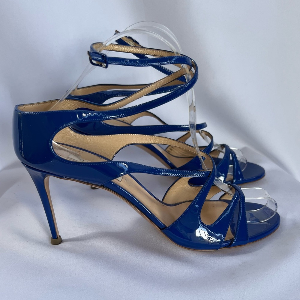 CASADEI Blue Strappy Heels 9 US - Picture 7 of 7